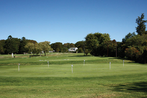 The putting practice green